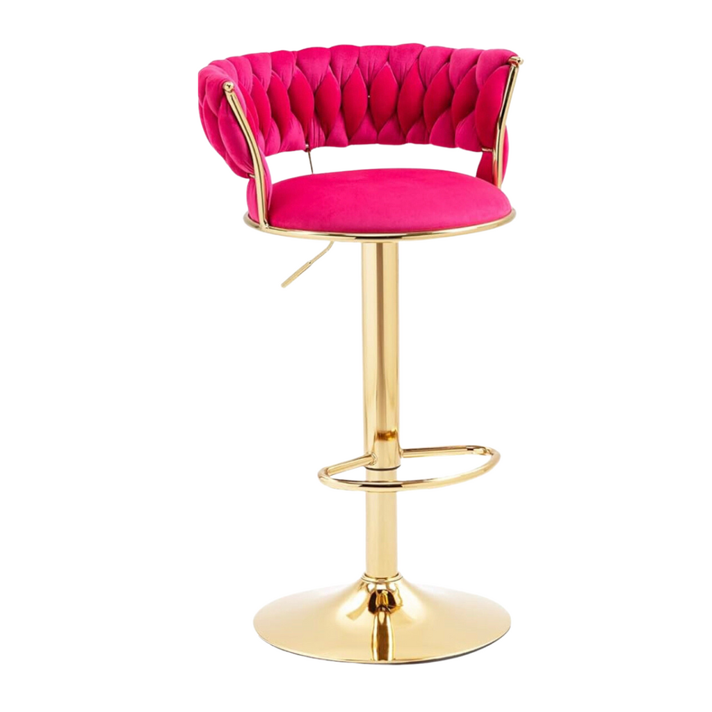 Fuchsia Velvet Bar Stool