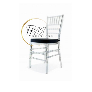 Clear Chiavari Chair (Black Pad)