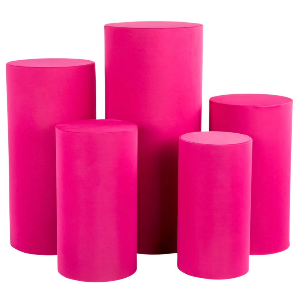 Hot Pink Cylinder Pedestals