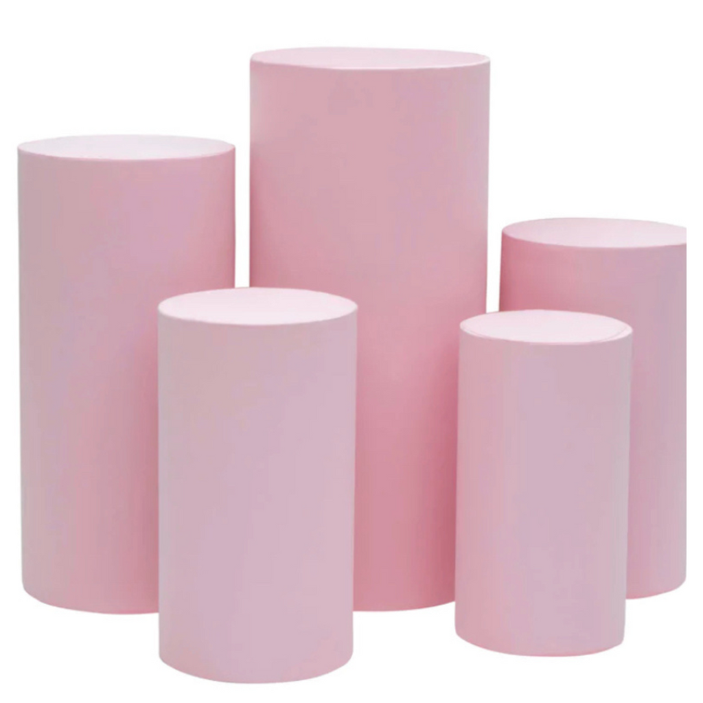 Pink Cylinder Pedestals