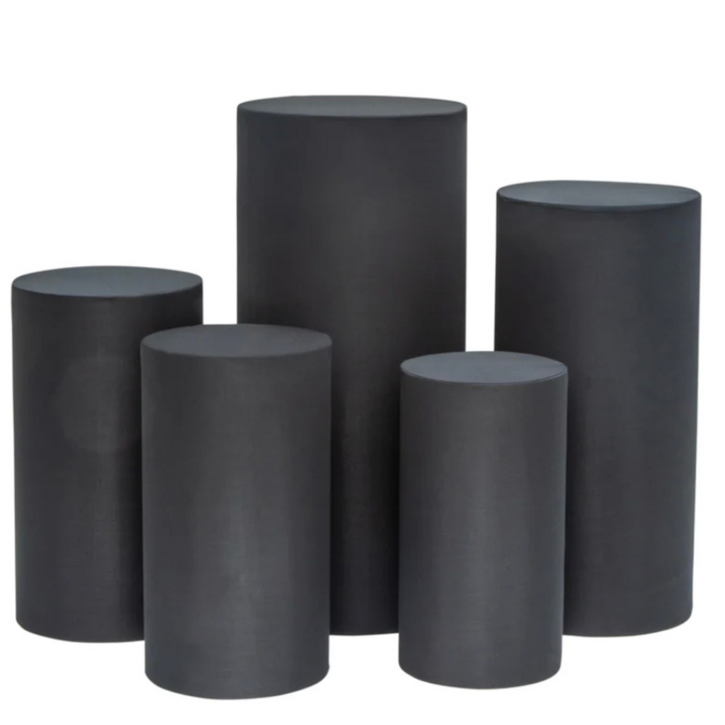 Black Cylinder Pedestals