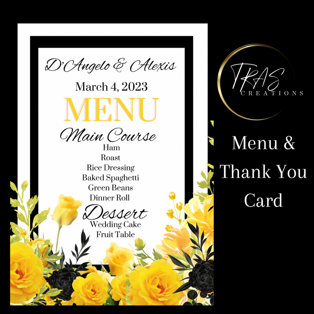 Menu & Thank You Cards